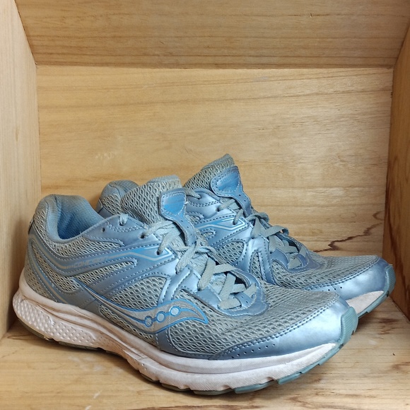 Saucony Grid Cohesion 11 Blue Low Lace Up Womens Running Trainers S10420 3 - Picture 3 of 10